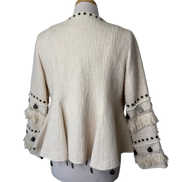 Spell & the Gypsy Collective Alphie Open Front Peplum Blazer Small - Picture 4 of 13